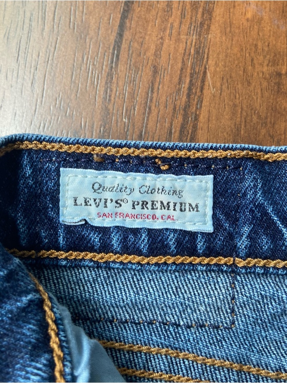 Levi's Premium Wedgie Straight Womens 32 Blue High Rise Button Fly Raw Hem Jeans - Picture 3 of 13